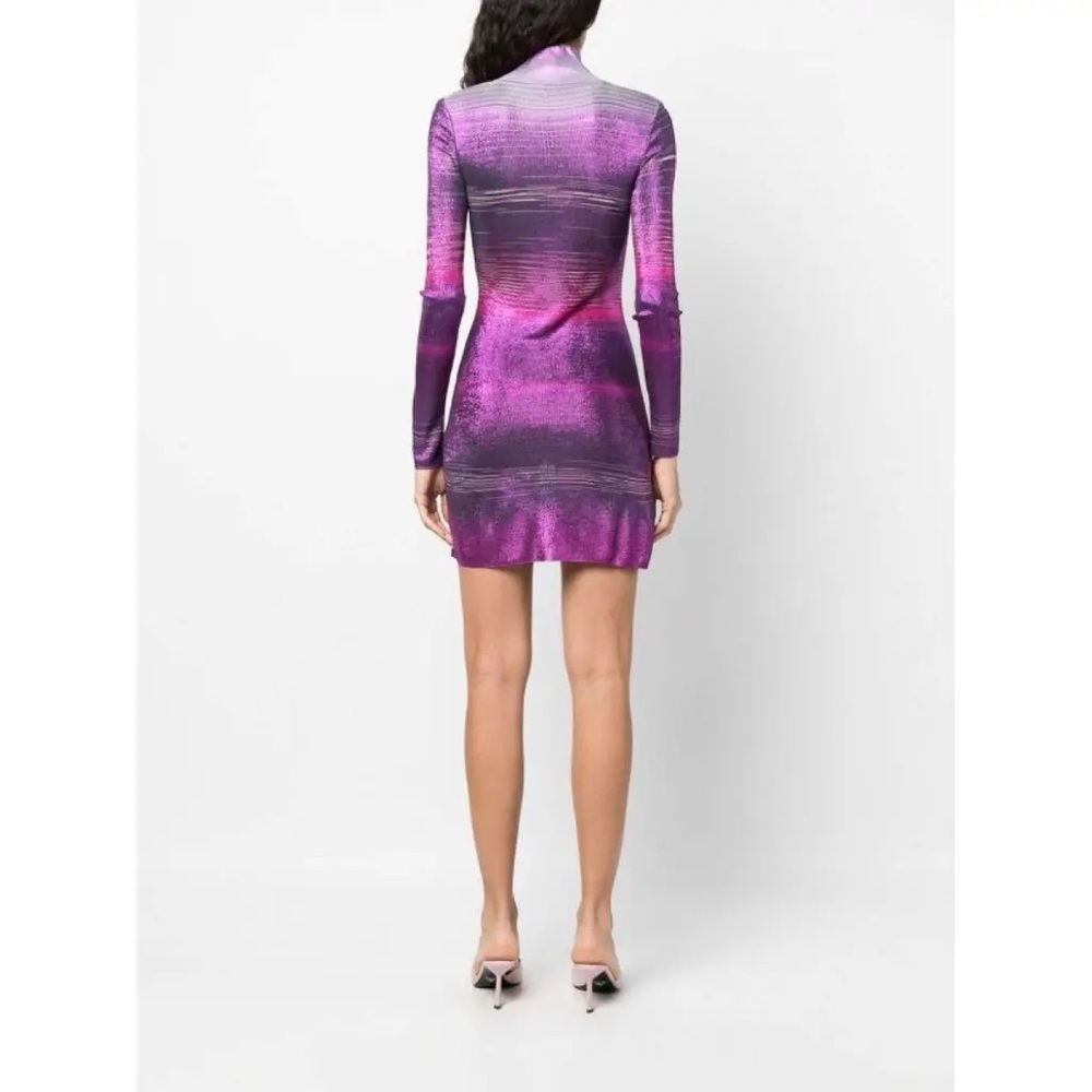 New Missoni Mini Long Sleeve Dress Metallic Purple Fall Knit Revolve Rare - Picture 9 of 10
